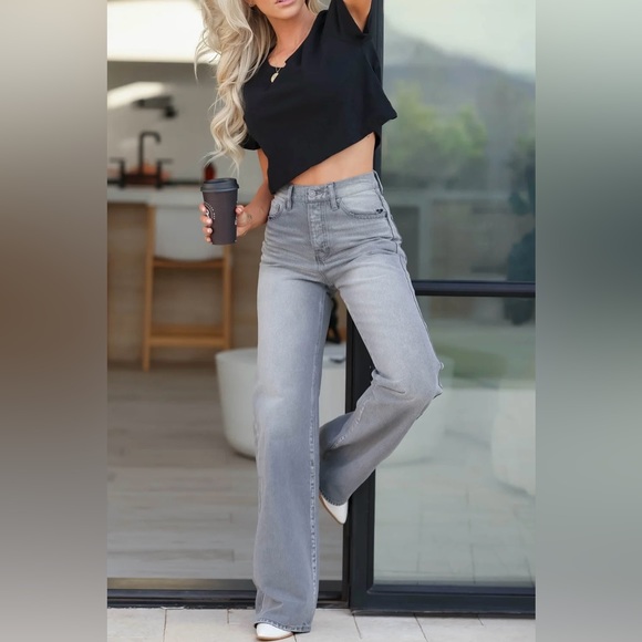 NWT KanCan Kan Can Ultra High Rise 90’s Flare Wide Leg Denim Jeans - Picture 5 of 6